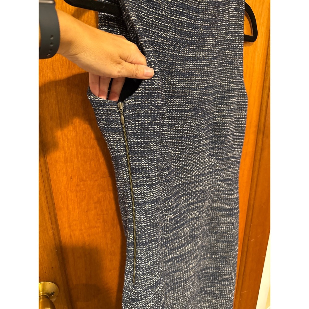 Banana Republic sheath dress 8 navy tweed lined sleeveless Italian cotton blend - Picture 10 of 16